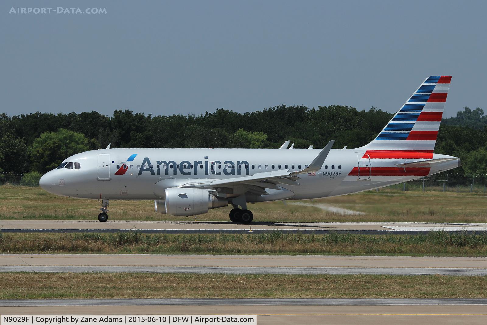 N9029F, 2015 Airbus A319-115 C/N 6491, Landing at DFW Airport