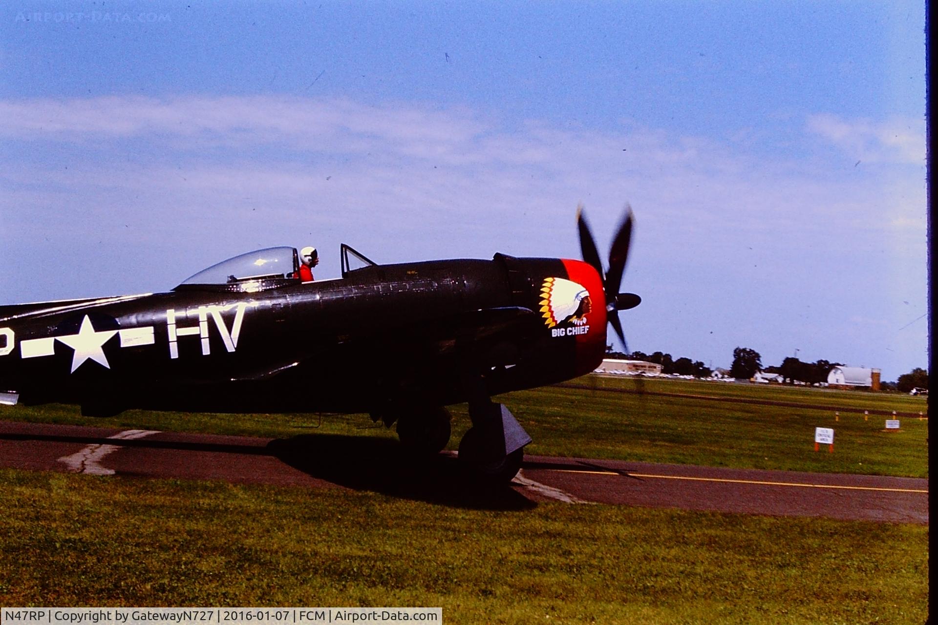 N47RP, 1945 Republic P-47D Thunderbolt C/N 399-55744, N47RP. Summer, 1986. Taken from the Classic Aviation ramp.