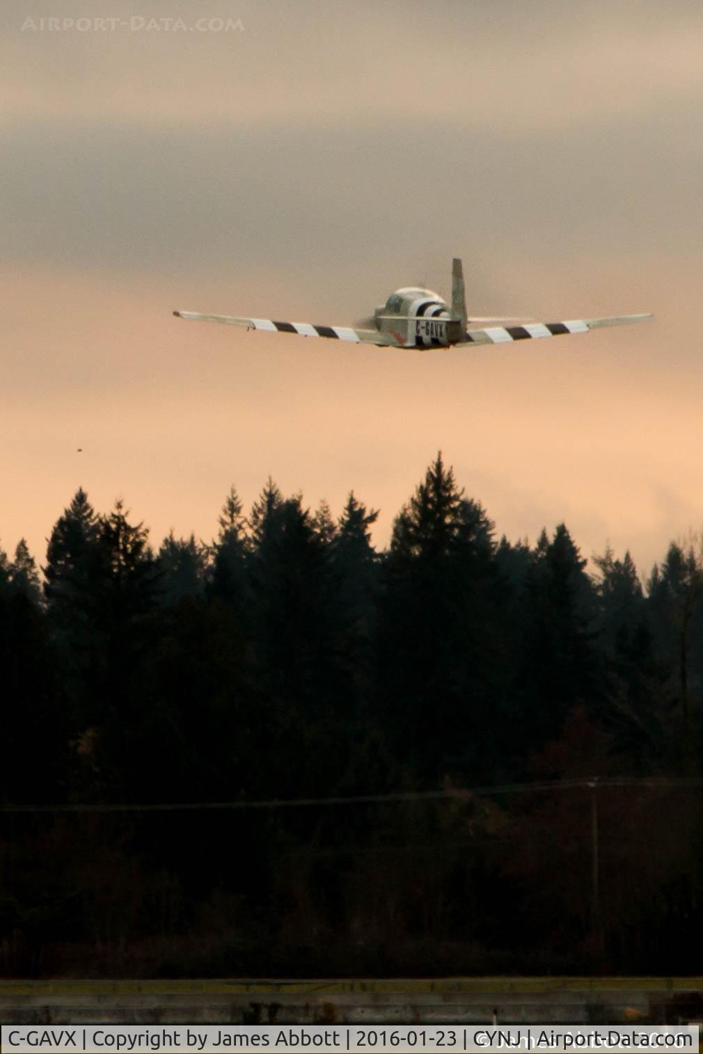 C-GAVX, Mooney M20C Ranger C/N 680069, Sunset take off at Langley Regional Airport