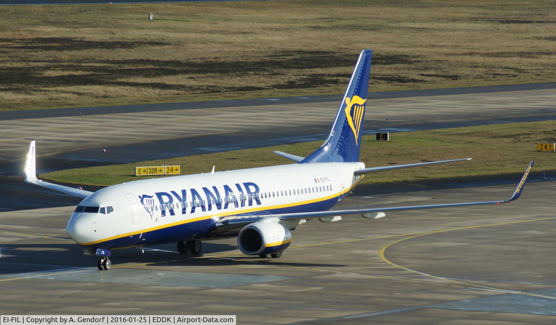 EI-FIL, 2015 Boeing 737-8AS C/N 44702, Ryanair, seen here at Köln / Bonn Airport(EDDK)