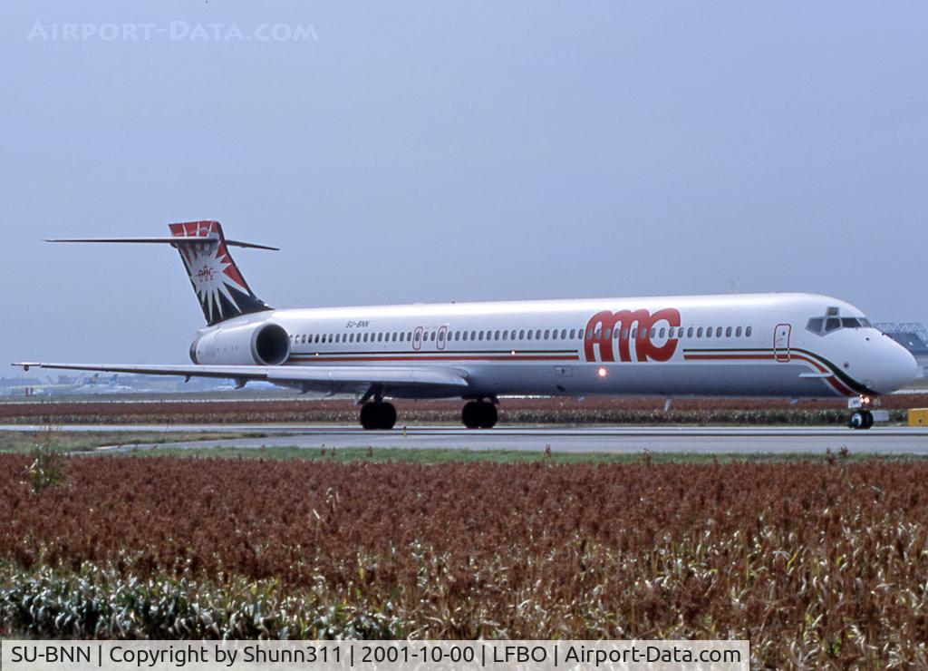 SU-BNN, 1996 McDonnell Douglas MD-90-30 C/N 53554, Taxiing holding point rwy 15L for departure...