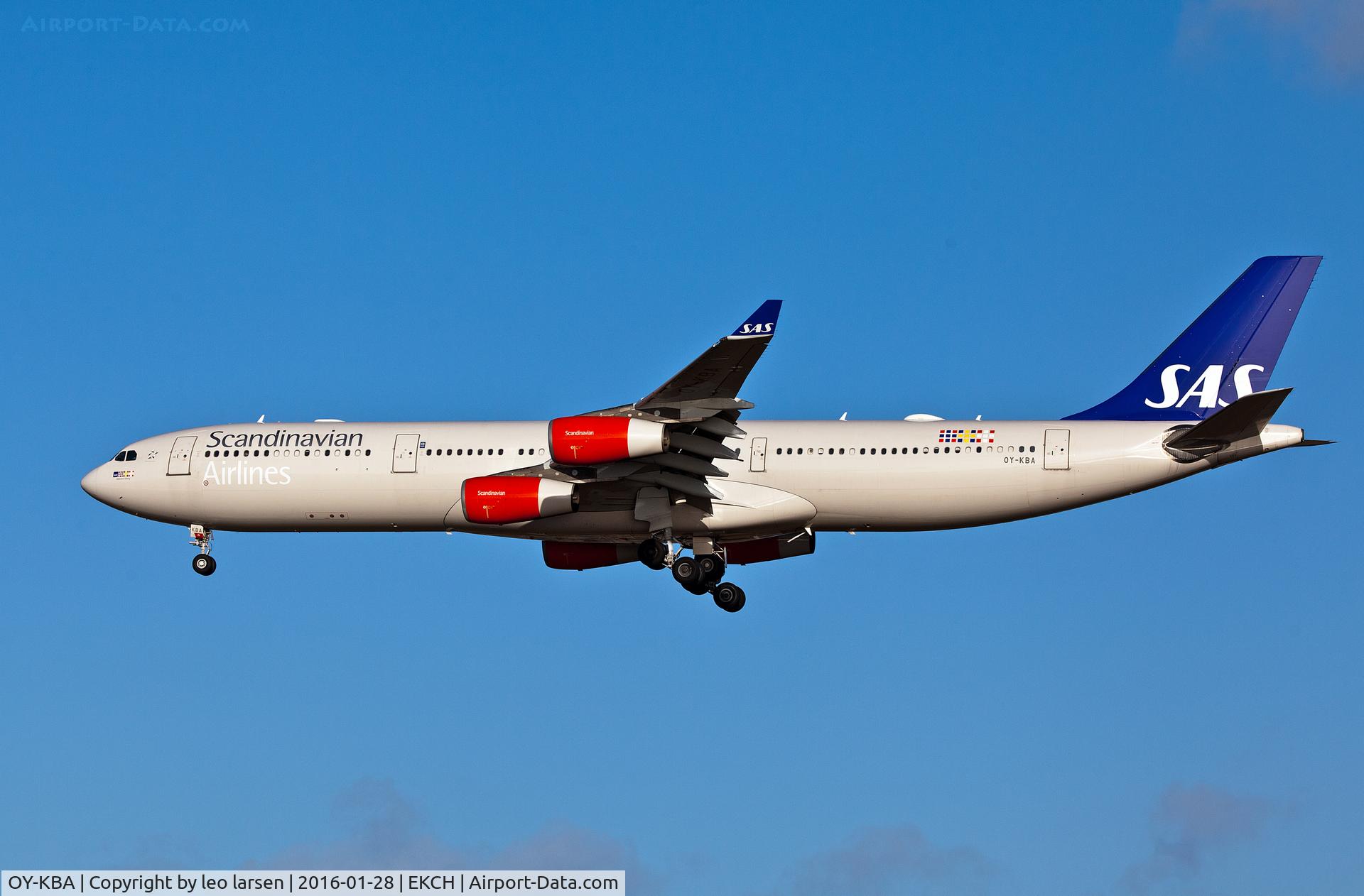 OY-KBA, 2001 Airbus A340-313X C/N 435, Copenhagen 28.1.16 using R-30