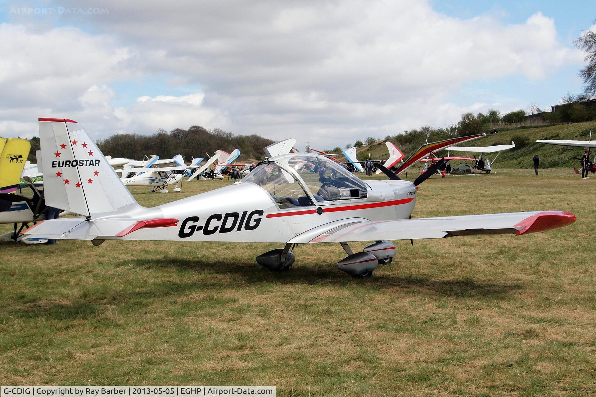 G-CDIG, 2005 Aerotechnik EV-97 Eurostar C/N PFA 315-14353, Aerotechnik EV-97 Eurostar [2004-2208] Popham~G 05/05/2013
