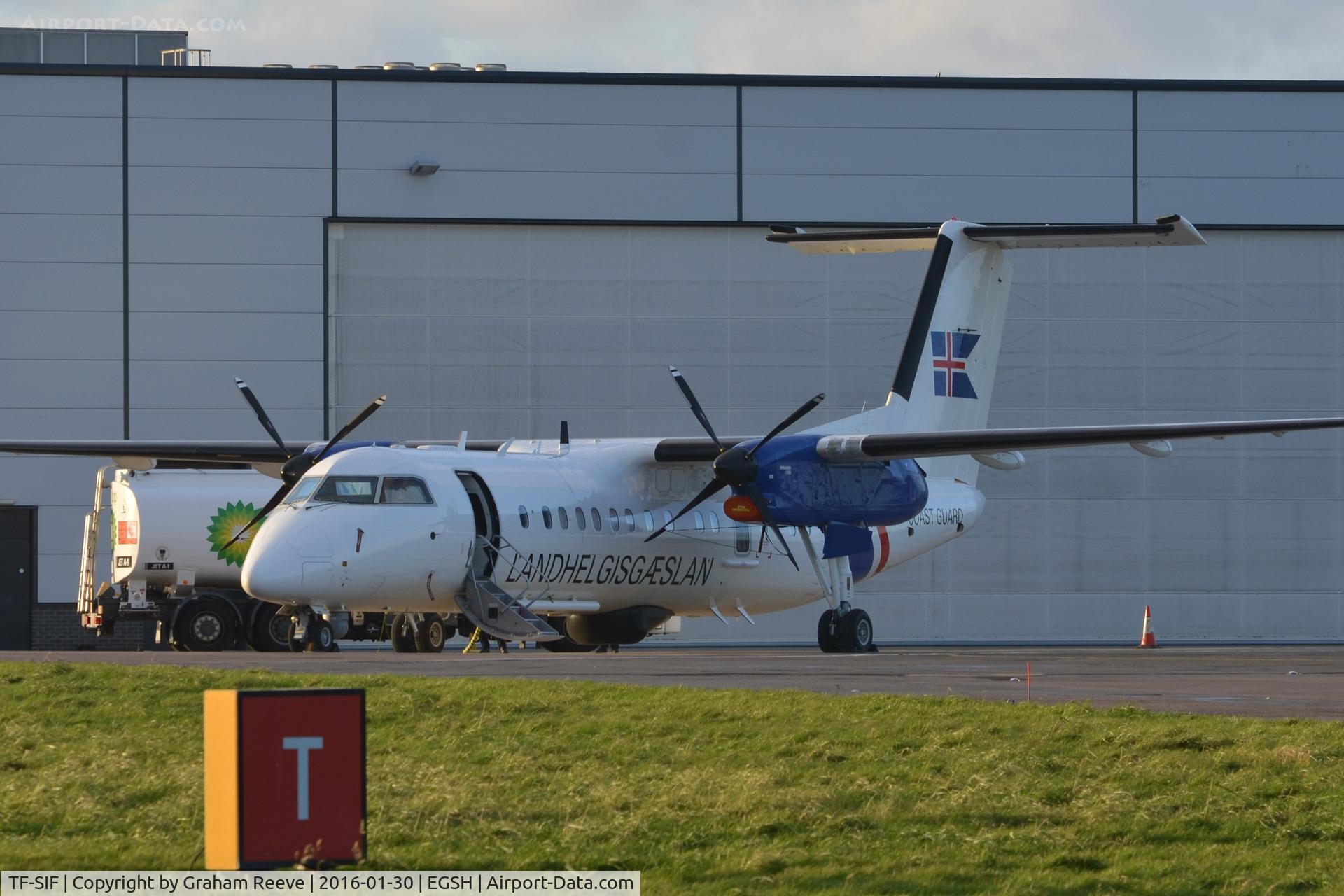 TF-SIF, 2008 De Havilland Canada DHC-8-314 Dash 8 C/N 660, Parked at Norwich.