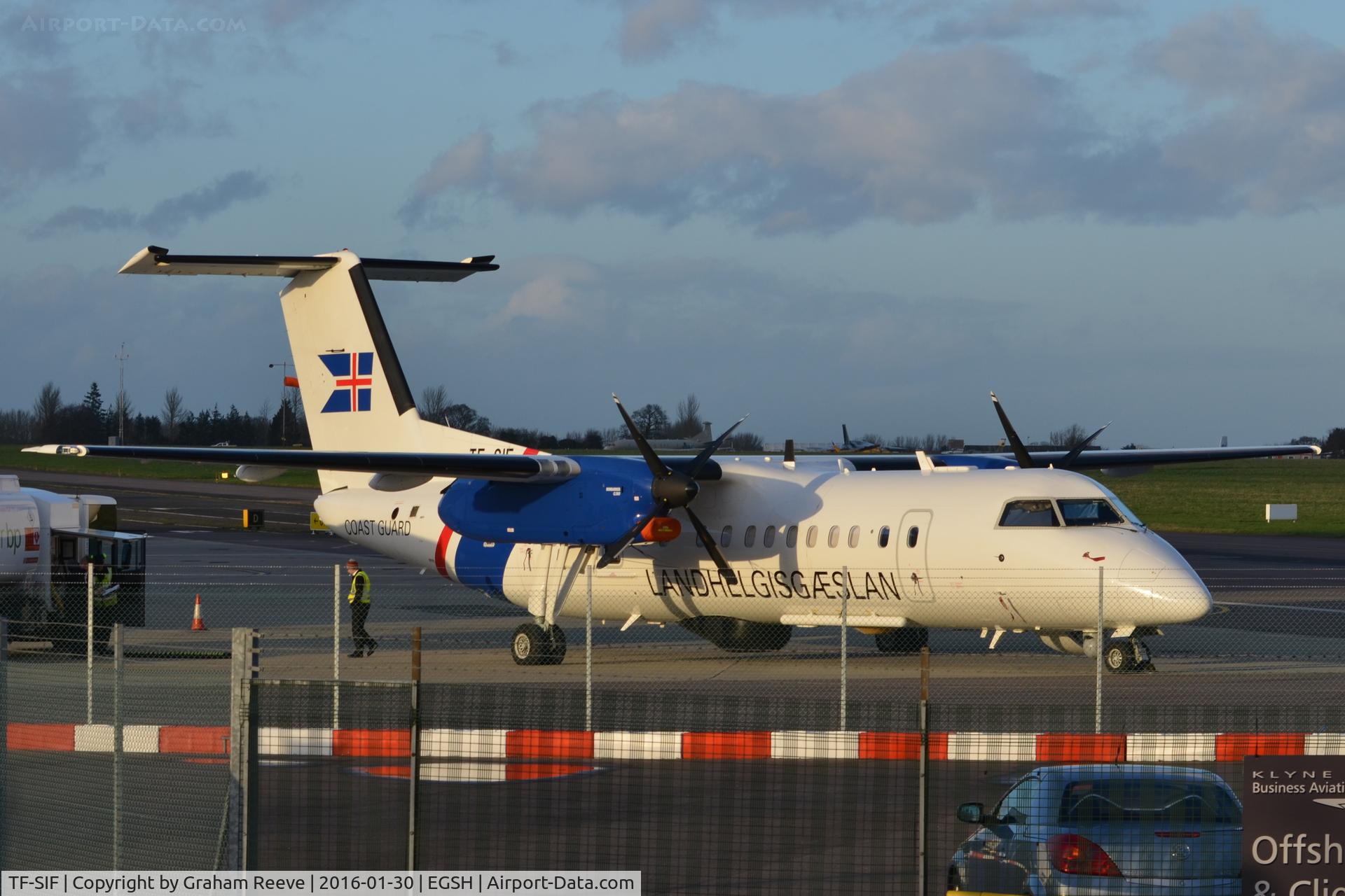 TF-SIF, 2008 De Havilland Canada DHC-8-314 Dash 8 C/N 660, Parked at Norwich.