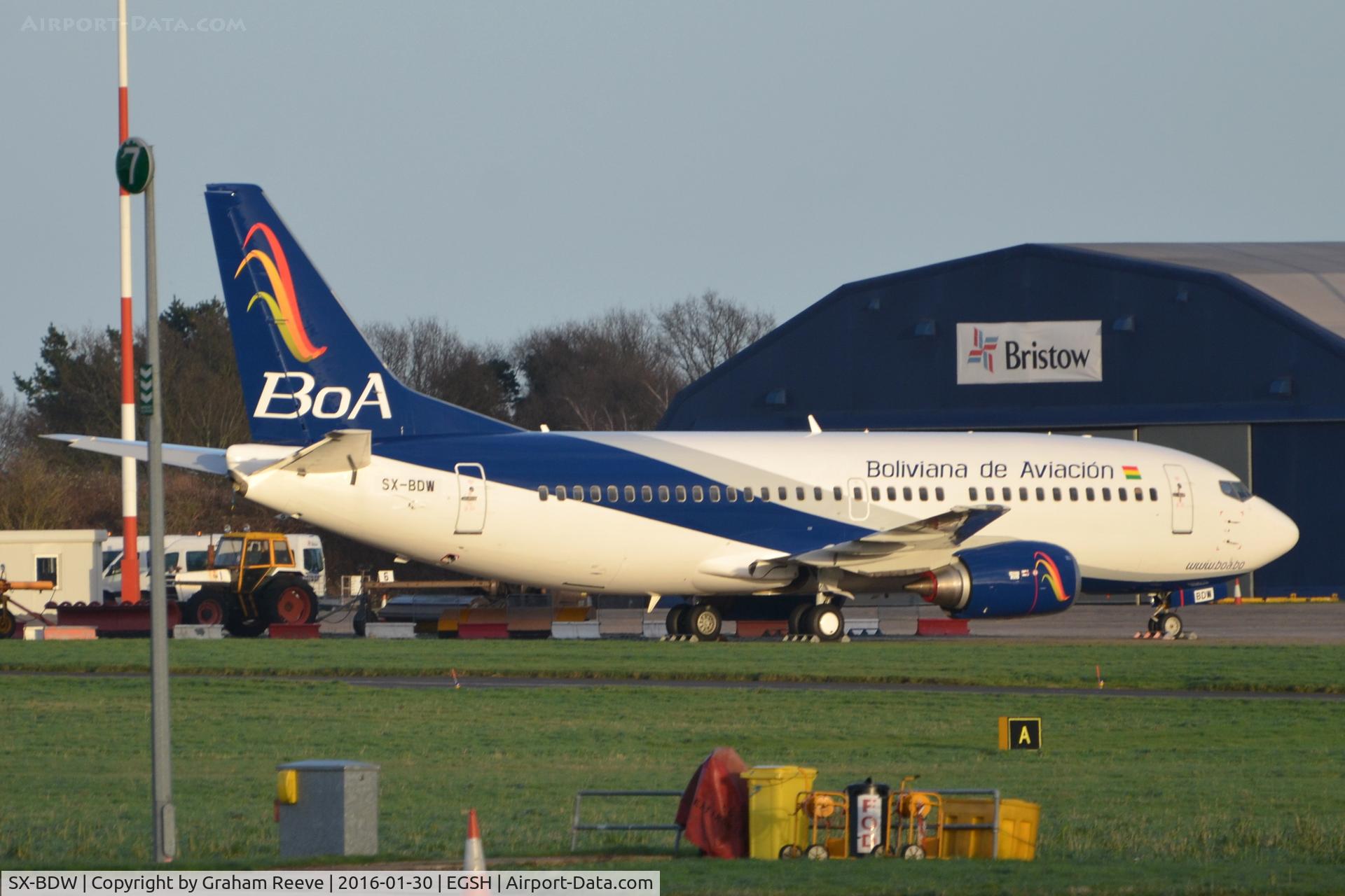 SX-BDW, 1997 Boeing 737-37Q C/N 28537, Parked at Norwich.