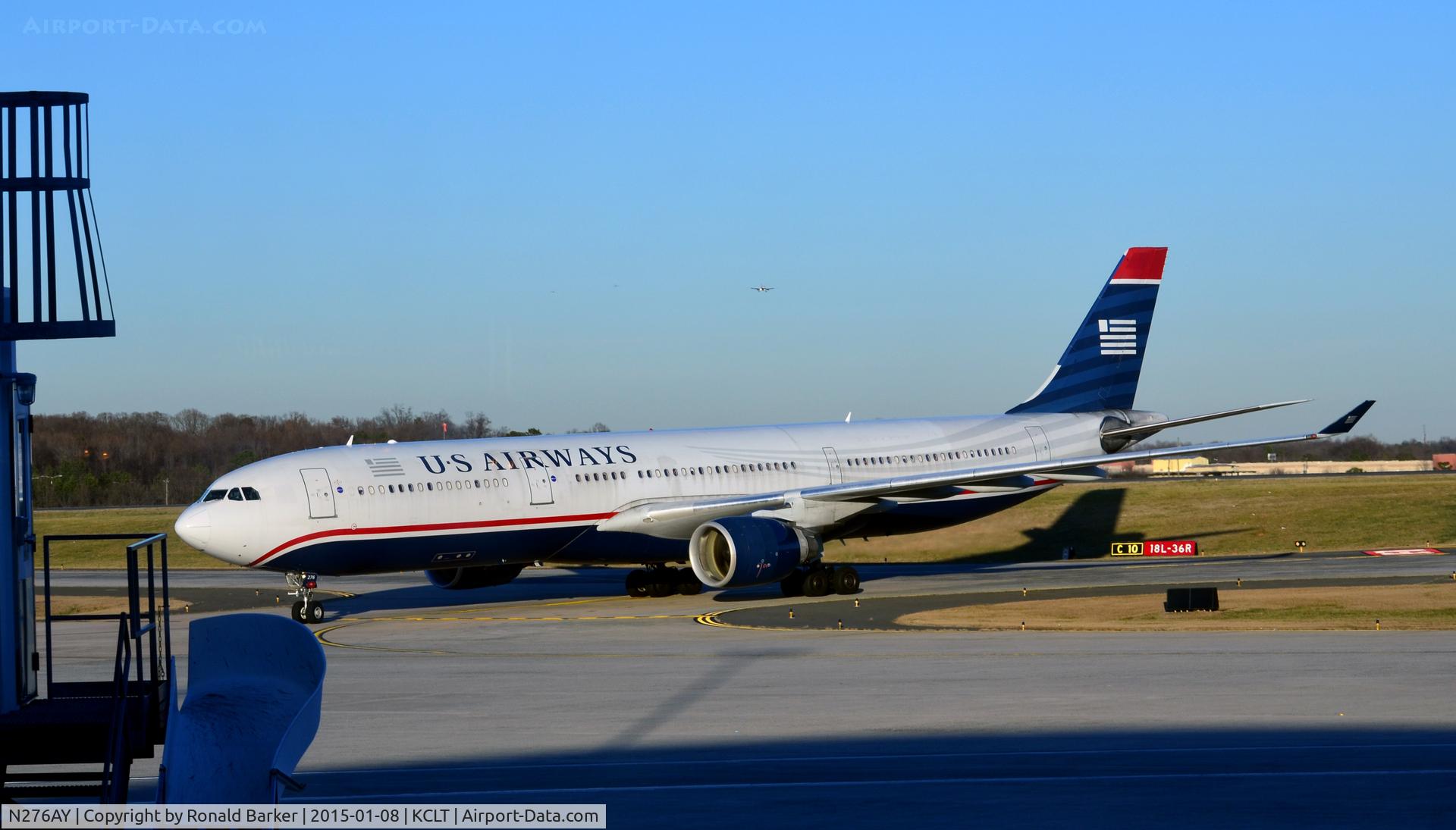 N276AY, 2000 Airbus A330-323 C/N 375, Taxi to park CLT
