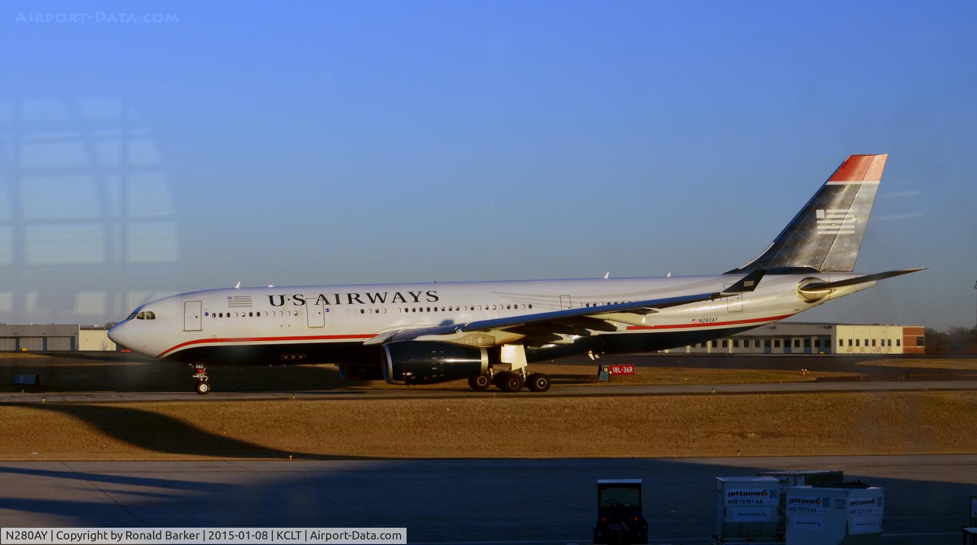 N280AY, 2009 Airbus A330-243 C/N 1022, Taxi CLT