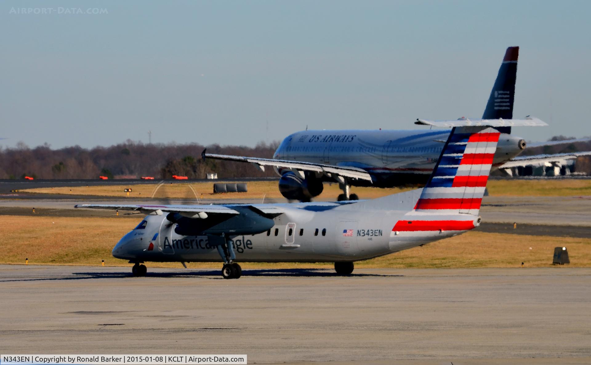 N343EN, 1992 De Havilland Canada DHC-8-311 Dash 8 C/N 340, Taxi CLT