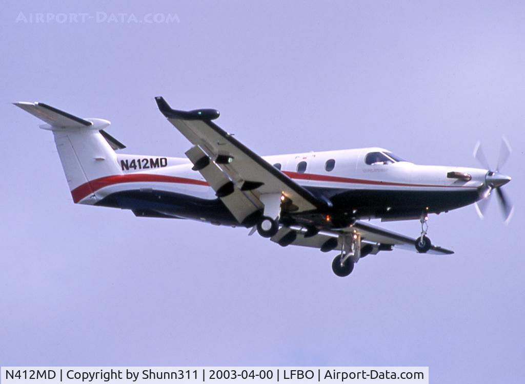 N412MD, 2001 Pilatus PC-12/45 C/N 412, Landing rwy 14R