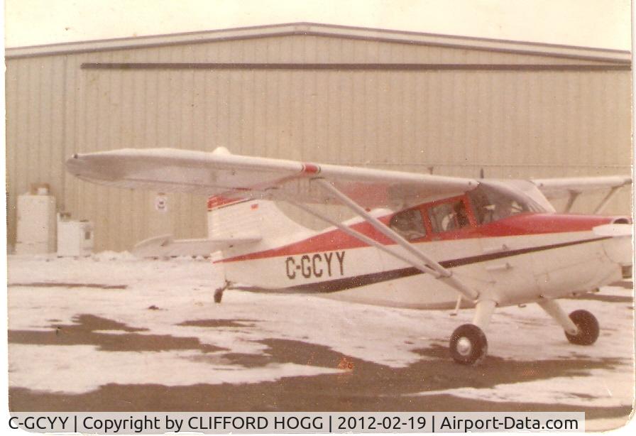 C-GCYY, 1949 Stinson 108-3 Voyager C/N 108-5165, Stinson 108 at Swan River, Manitoba. Canada 
Late 1970's