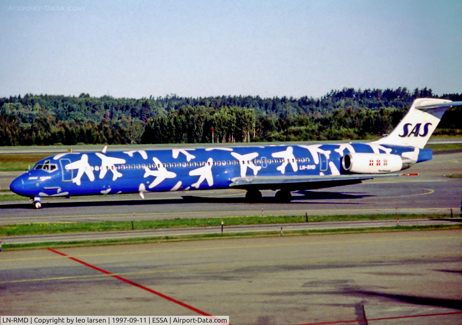 LN-RMD, 1987 McDonnell Douglas MD-82 (DC-9-82) C/N 49555, Stockholm Arlanda 11.9.97