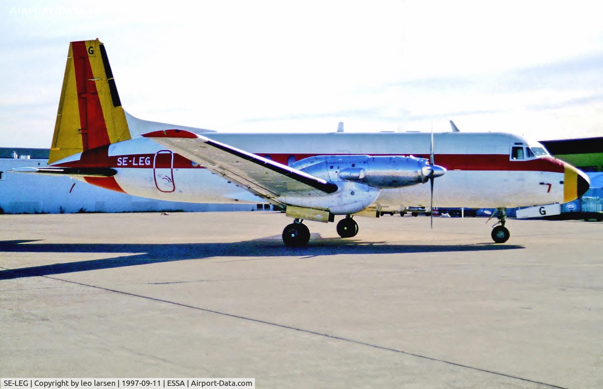 SE-LEG, 1975 Hawker Siddeley HS.748 Series 2A C/N 1723, Stockholm Arlanda 11.9.97