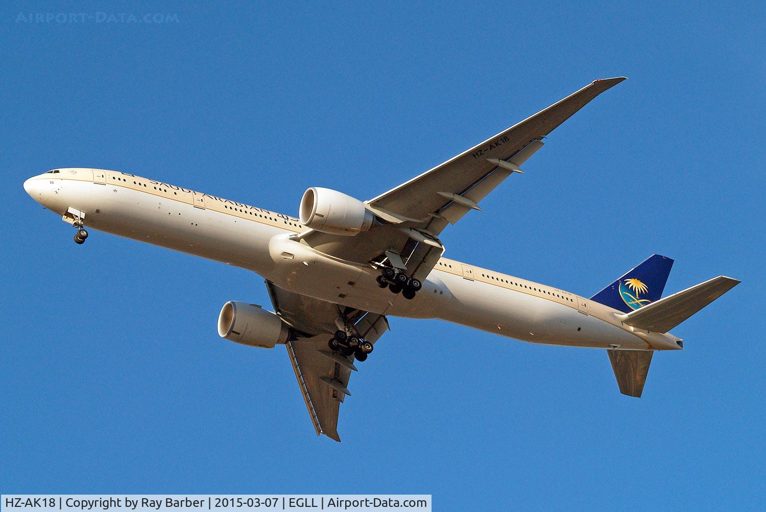HZ-AK18, 2013 Boeing 777-368/ER C/N 41055, Boeing 777-368ER [41055] (Saudia) Home~G 07/03/2015. On approach 27R.