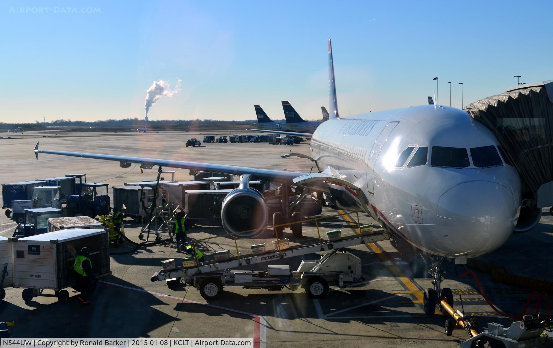 N544UW, 2011 Airbus A321-231 C/N 4847, At the gate CLT