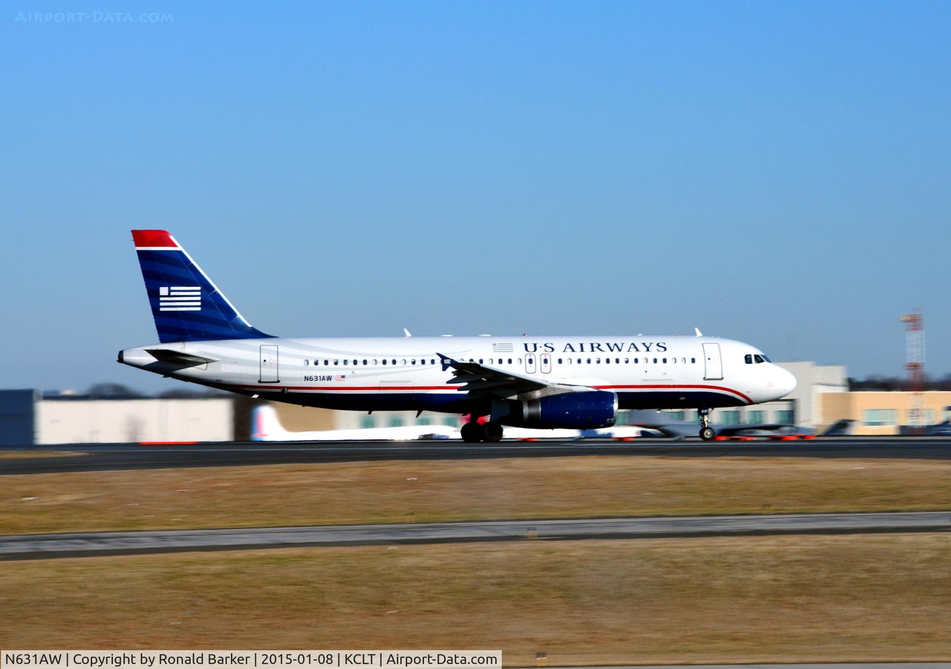 N631AW, 1990 Airbus A320-231 C/N 77, Takeoff CLT