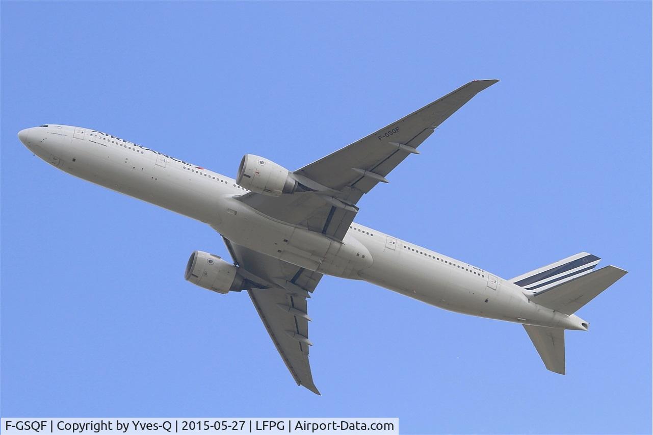 F-GSQF, 2004 Boeing 777-328/ER C/N 32849, Boeing 777-328 (ER), Take off Rwy 27L, Roissy Charles De Gaulle Airport (LFPG-CDG)