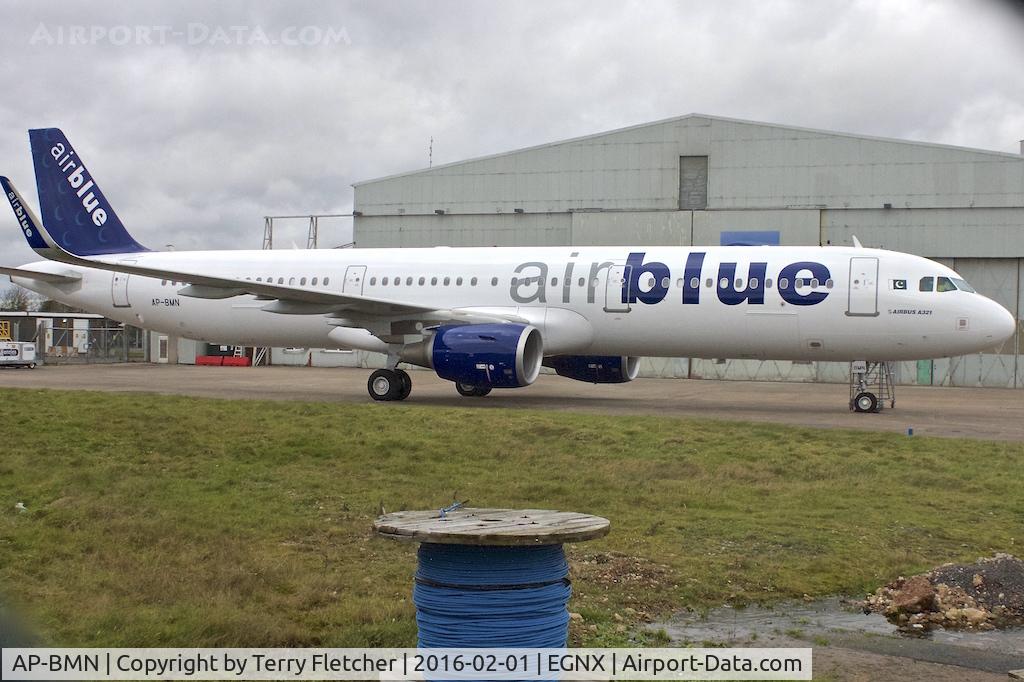 AP-BMN, 2014 Airbus A321-211 C/N 6016, Air Blue A321 out of the paintshop at East Midlands