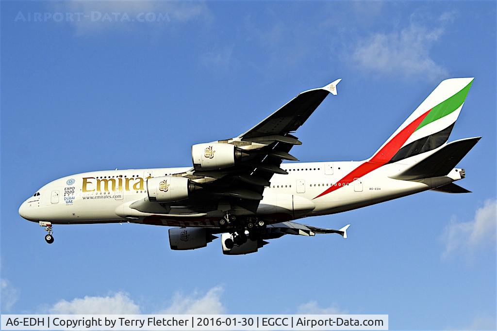 A6-EDH, 2009 Airbus A380-861 C/N 025, Emirates A380 at Manchester