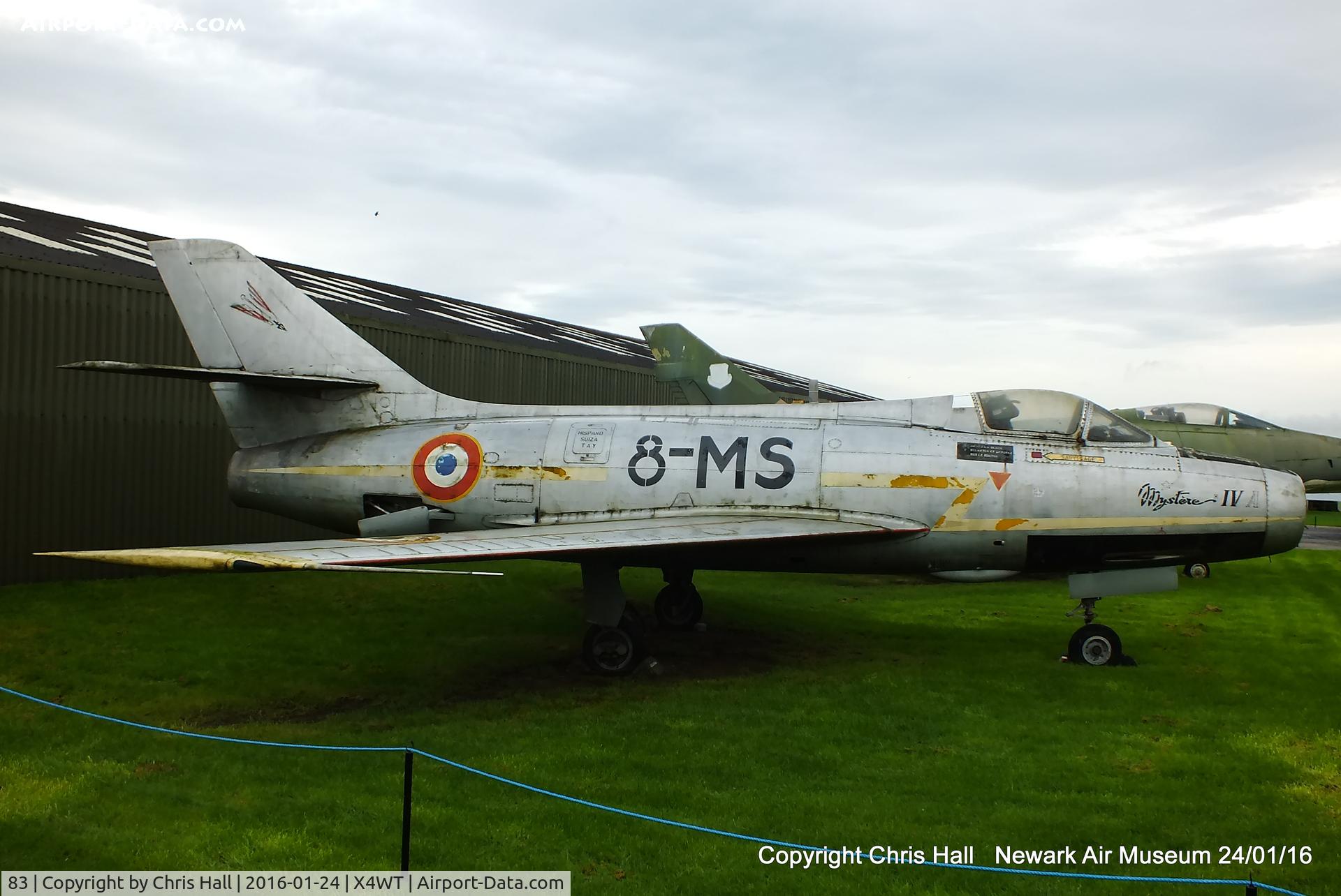 83, Dassault MD-454 Mystere IVA C/N 83, at the Newark Air Museum