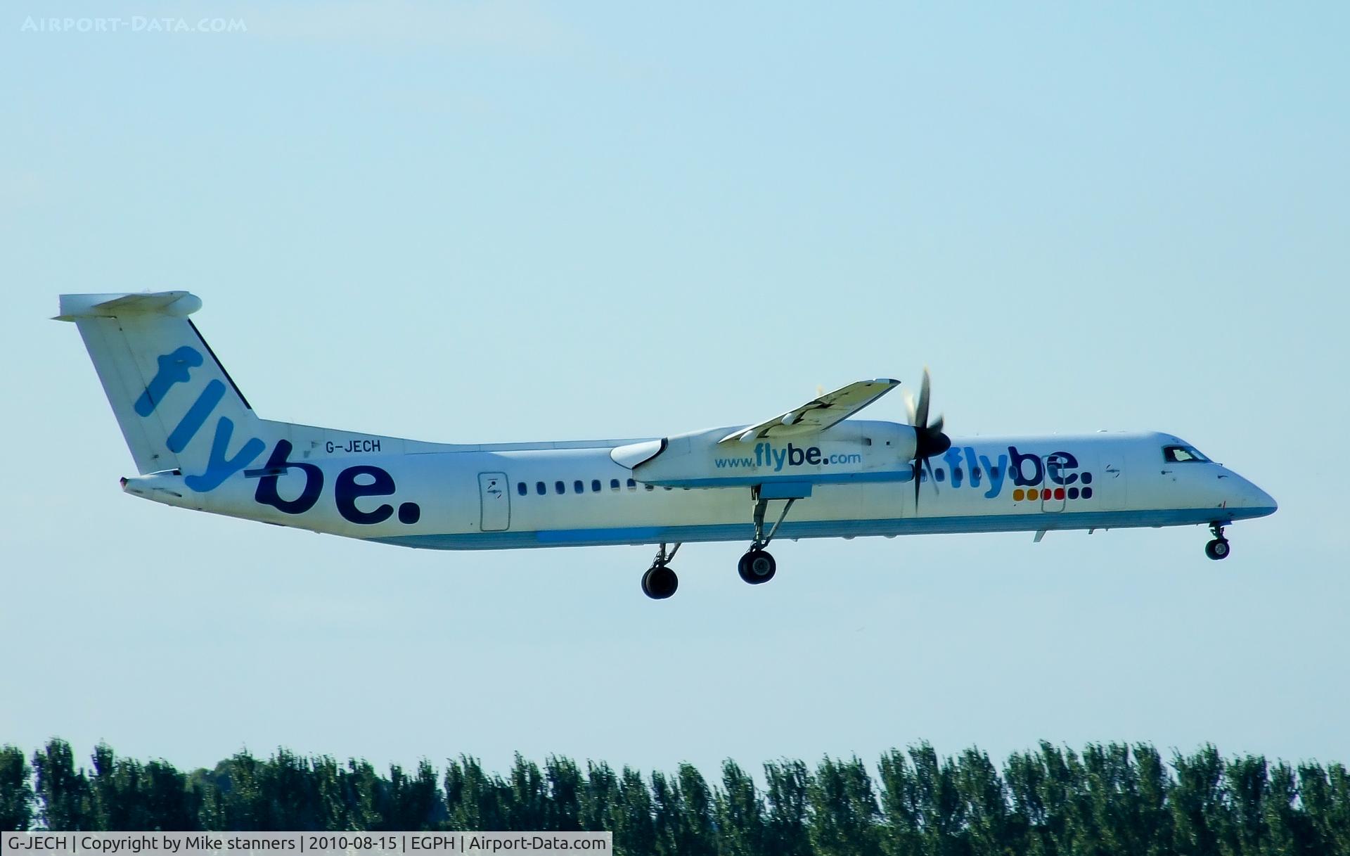 G-JECH, 2005 De Havilland Canada DHC-8-402Q Dash 8 C/N 4103, BEE7JD Landing runway 06
