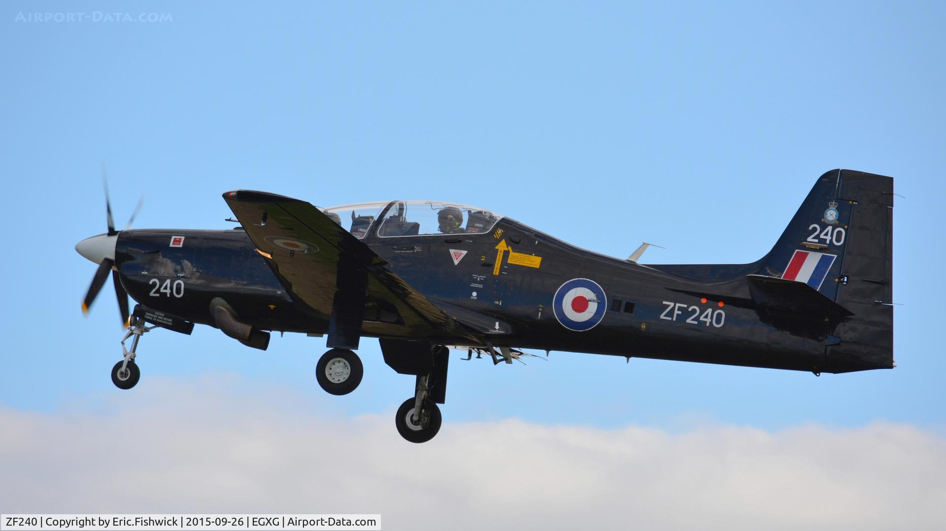 ZF240, 1990 Short S-312 Tucano T1 C/N S043/T40, 41. ZF240 at The Yorkshire Air Show, Church Fenton, Sept. 2015.
