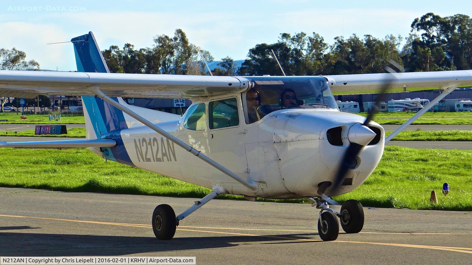 N212AN, 1981 Cessna 172P C/N 17274432, Locally-based 1981 Cessna 172P taxing in after a flight lesson at Reid Hillview Airport, San Jose, CA.