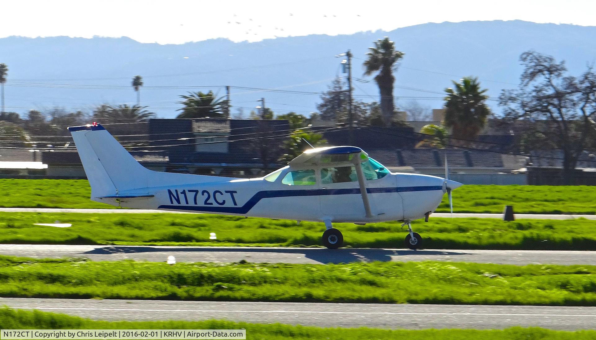 N172CT, 1974 Cessna 172M C/N 17263830, APA and Singh LLC (Hayward, CA) 1974 Cessna 172M rolling out on runway 31R at Reid Hillview Airport, San Jose, CA.