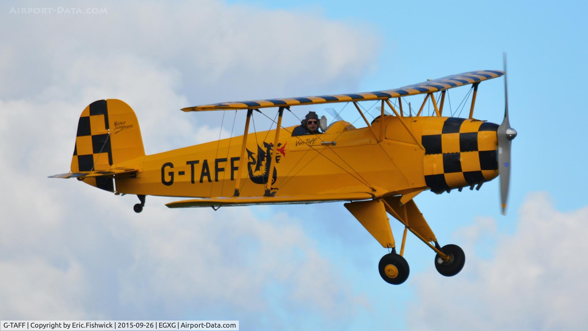G-TAFF, 1957 CASA 1-131E Jungmann C/N 1129, 42. G-TAFF in display mode at The Yorkshire Air Show, Church Fenton, Sept. 2015.