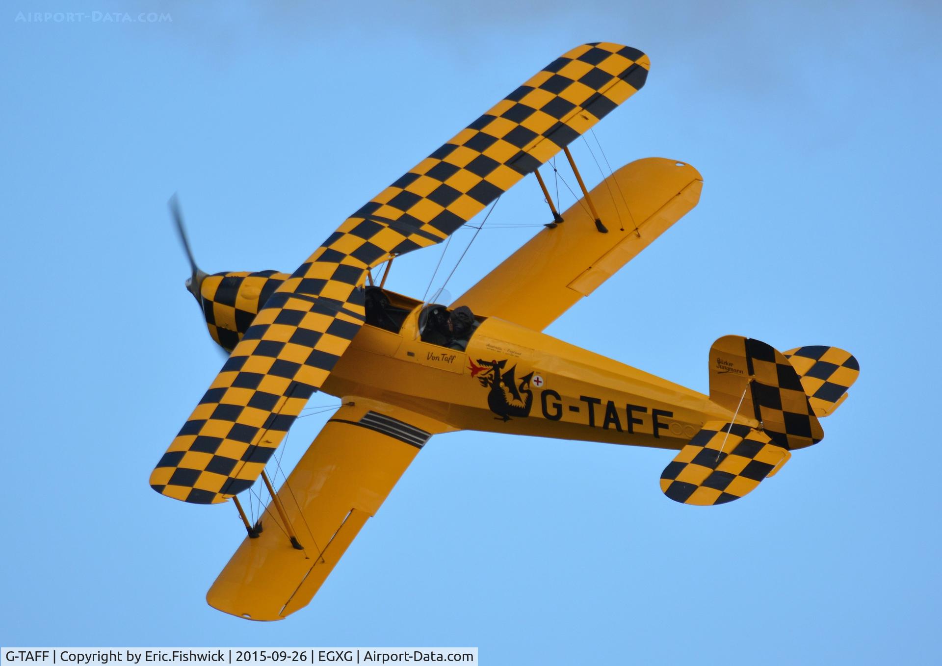 G-TAFF, 1957 CASA 1-131E Jungmann C/N 1129, 41. G-TAFF id display mode at The Yorkshire Air Show, Church Fenton, Sept. 2015.