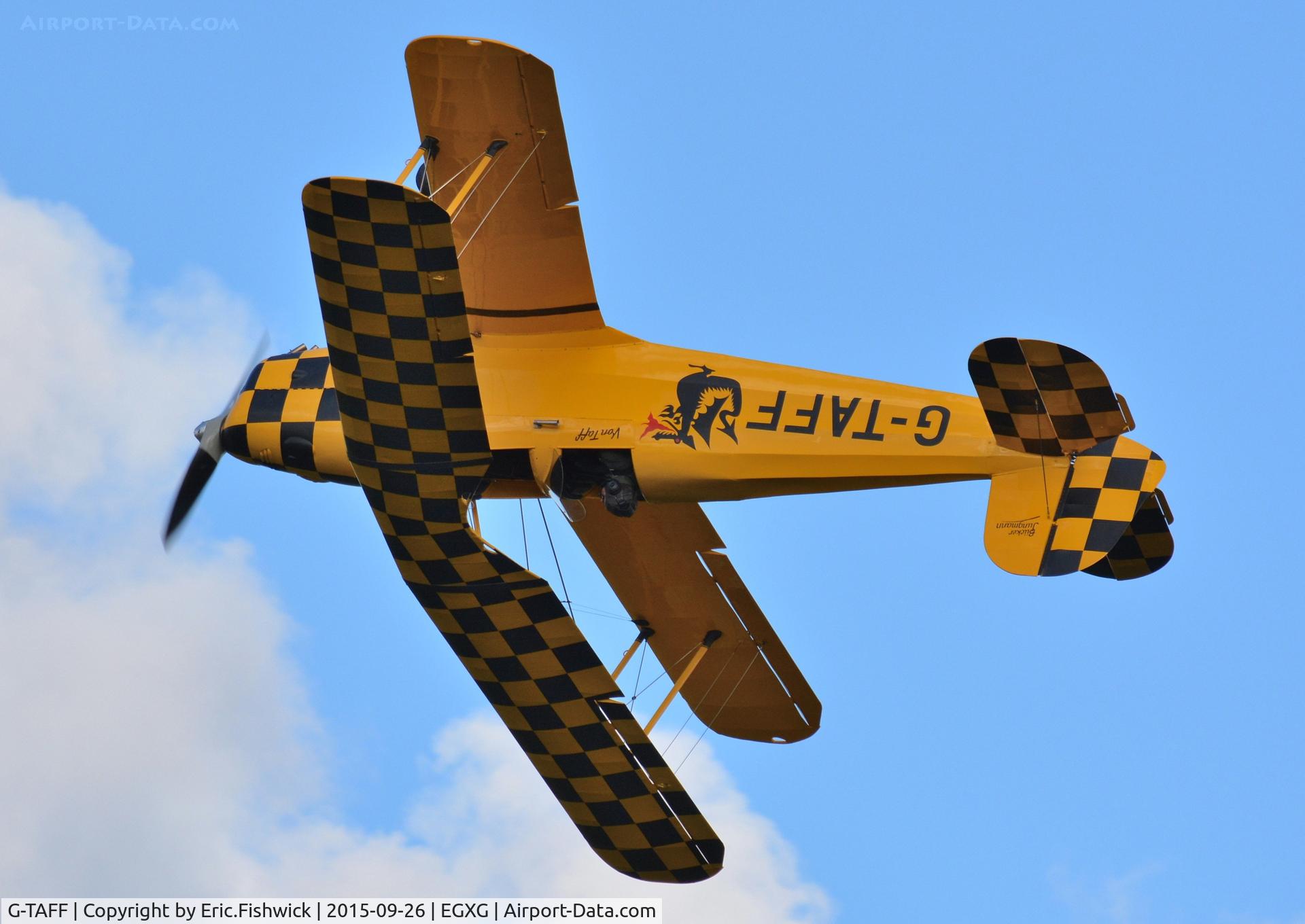 G-TAFF, 1957 CASA 1-131E Jungmann C/N 1129, 44. G-TAFF in display mode at The Yorkshire Air Show, Church Fenton, Sept. 2015.