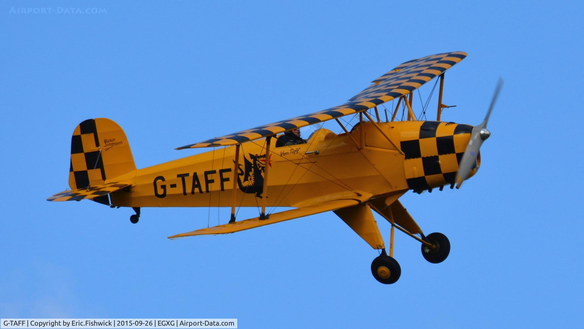 G-TAFF, 1957 CASA 1-131E Jungmann C/N 1129, 43. G-TAFF in display mode at The Yorkshire Air Show, Church Fenton, Sept. 2015.