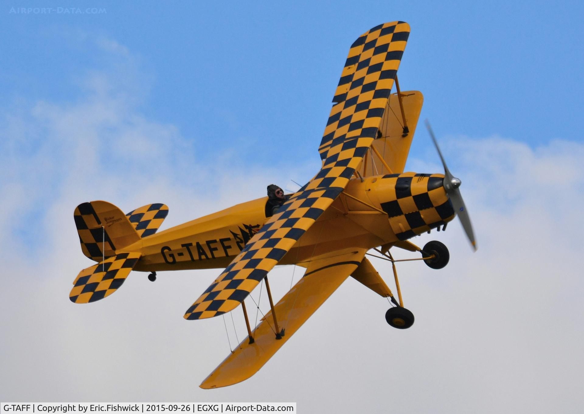 G-TAFF, 1957 CASA 1-131E Jungmann C/N 1129, 43. G-TAFF in display mode at The Yorkshire Air Show, Church Fenton, Sept. 2015.