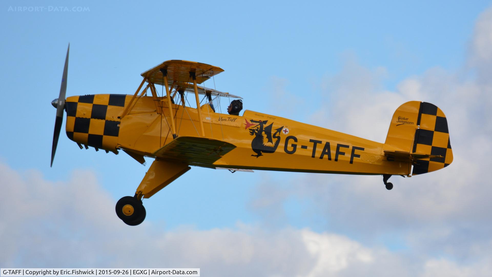G-TAFF, 1957 CASA 1-131E Jungmann C/N 1129, 41. G-TAFF in display mode at The Yorkshire Air Show, Church Fenton, Sept. 2015.