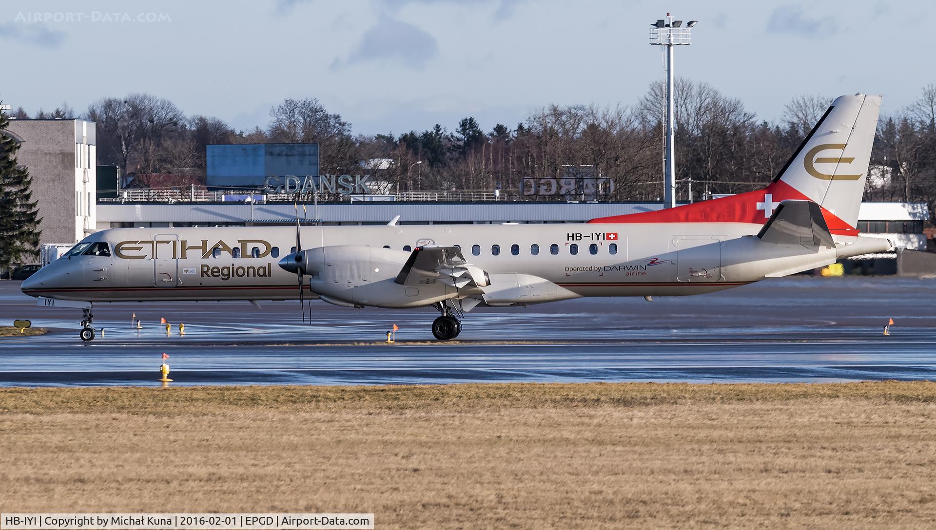 HB-IYI, 1995 Saab 2000 C/N 2000-016, Lech Walesa Airport - Gdansk, Poland