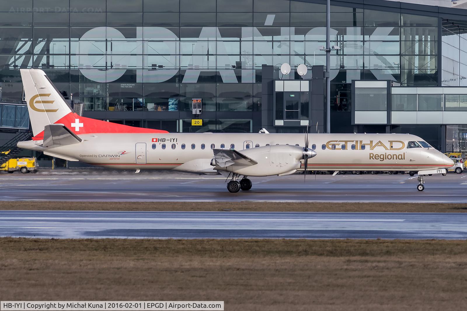 HB-IYI, 1995 Saab 2000 C/N 2000-016, Lech Walesa Airport - Gdansk, Poland
