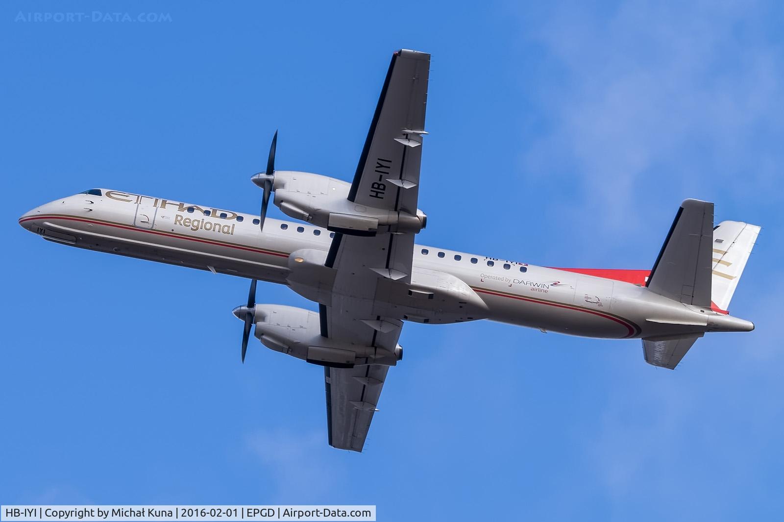 HB-IYI, 1995 Saab 2000 C/N 2000-016, Lech Walesa Airport - Gdansk, Poland