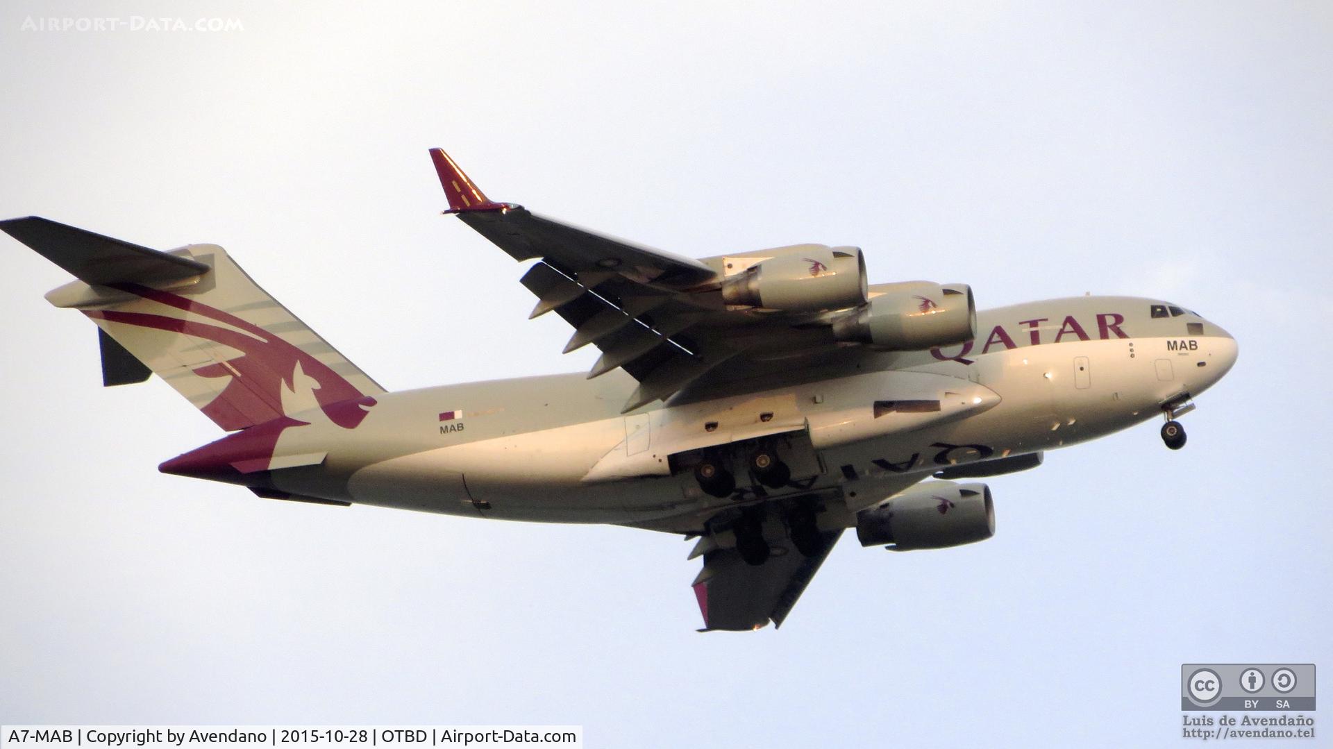 A7-MAB, 2009 Boeing C-17A Globemaster III C/N F-209/QA-2, Flying over the Museum of Islamic Art