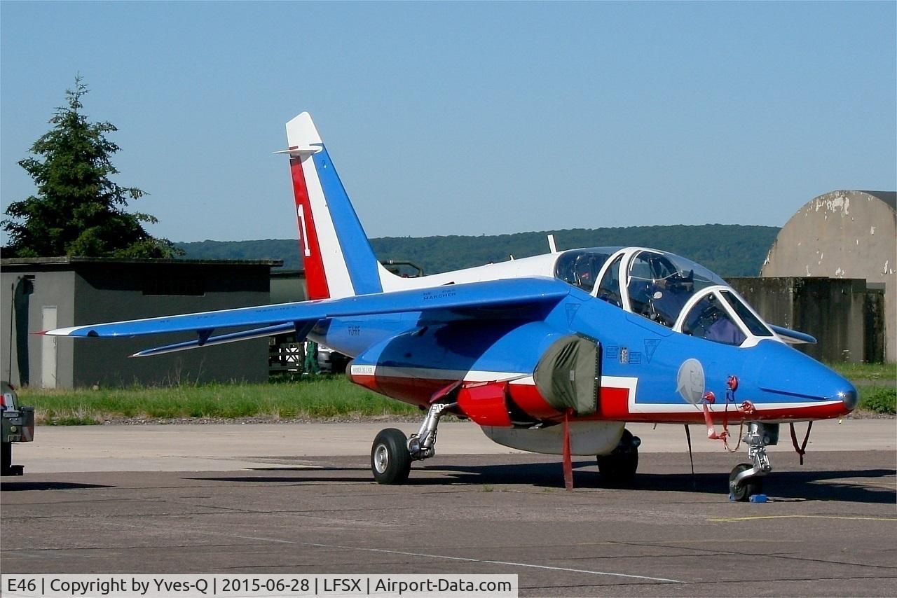 E46, Dassault-Dornier Alpha Jet E C/N E46, Dassault-Dornier Alpha Jet E (F-UHRF), Athos 01 leader of Patrouille de France 2015,  Luxeuil-St Sauveur Air Base 116 (LFSX) Open day 2015
