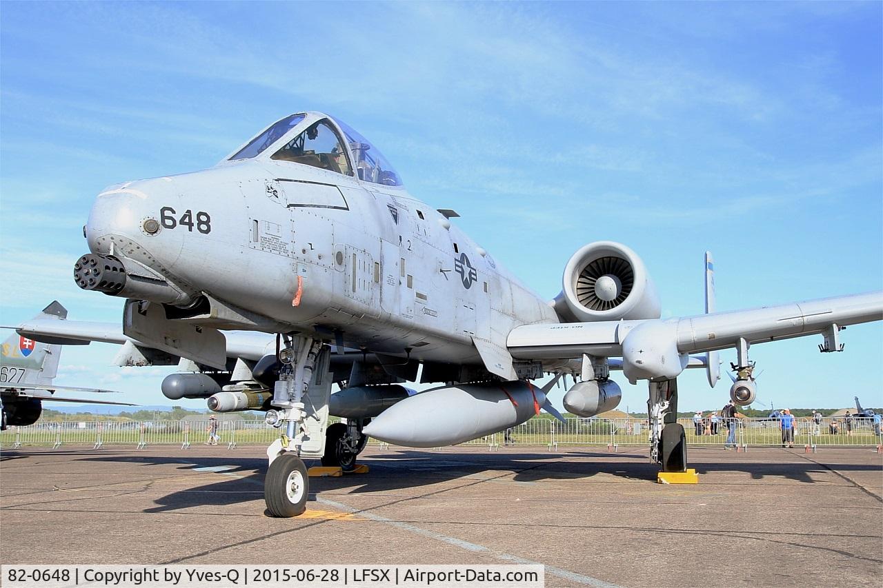 82-0648, 1982 Fairchild Republic A-10C Thunderbolt II C/N A10-0696, US Air Force Fairchild Republic A-10A Thunderbolt II, Static display, Luxeuil-Saint Sauveur Air Base 116 (LFSX) Open day 2015