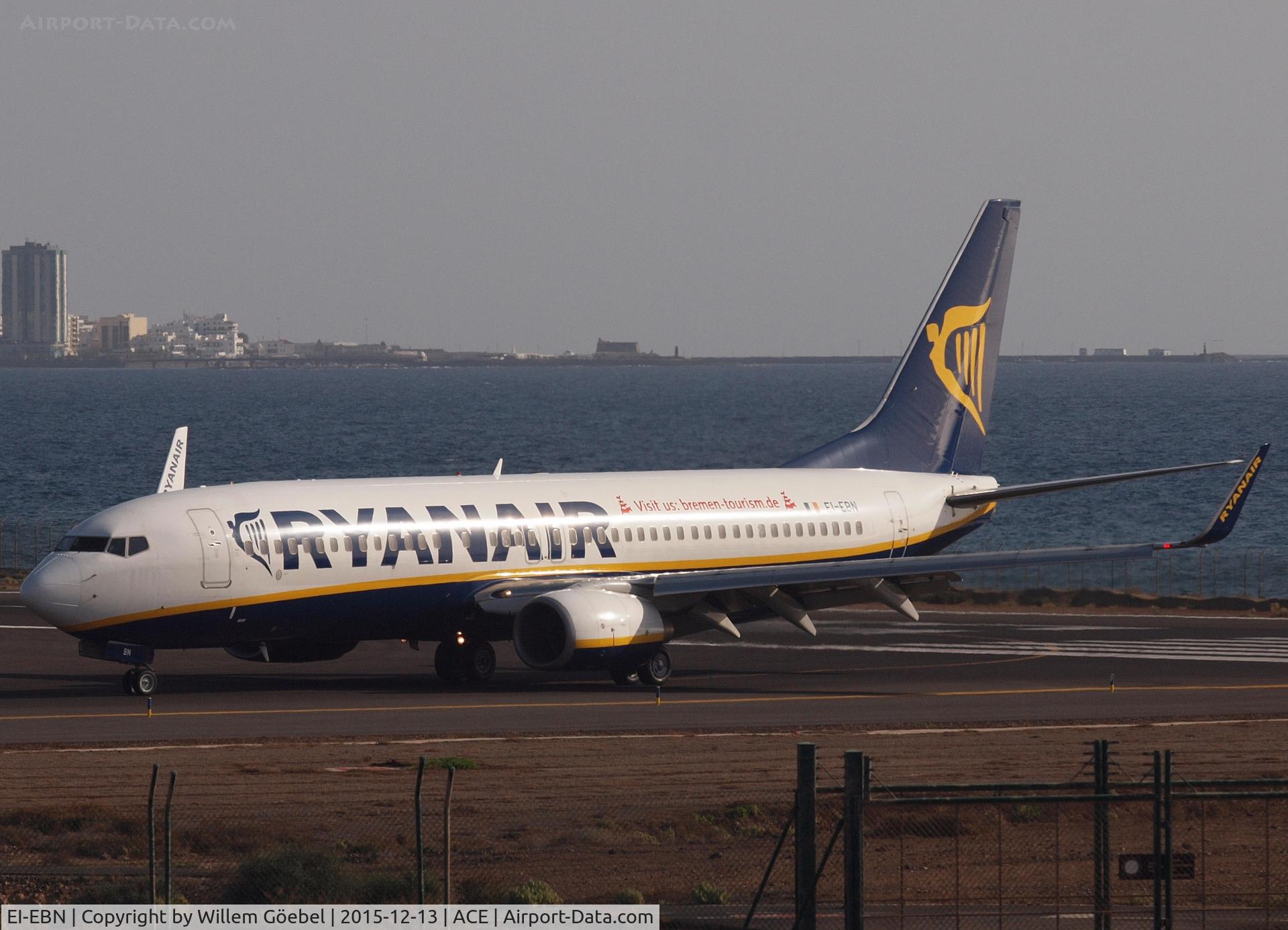 EI-EBN, 2009 Boeing 737-8AS C/N 35003, Taxi to the gate of airport of Lanzarote