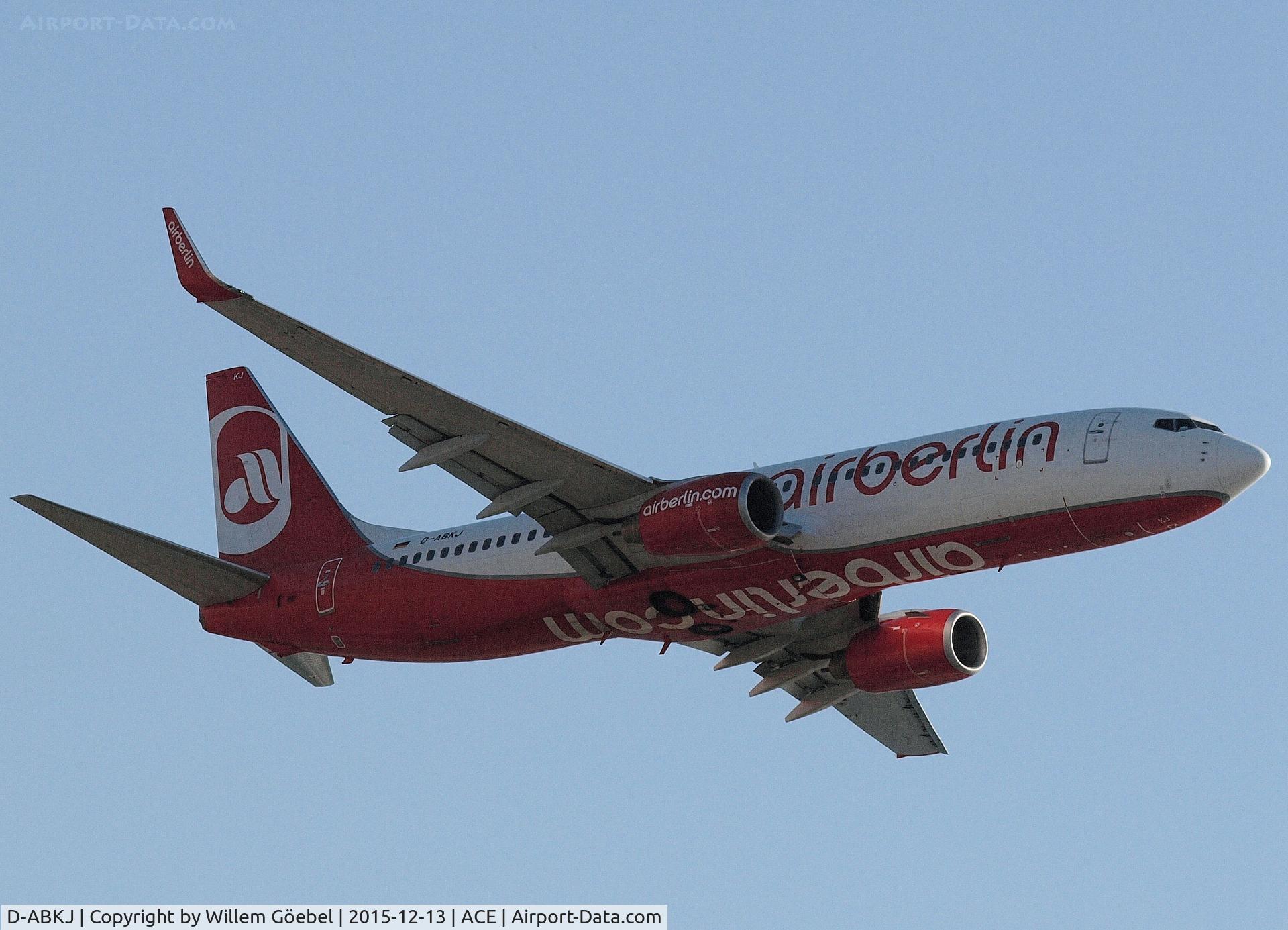 D-ABKJ, 2010 Boeing 737-86J C/N 37749, Take off from airport of Lanzarote