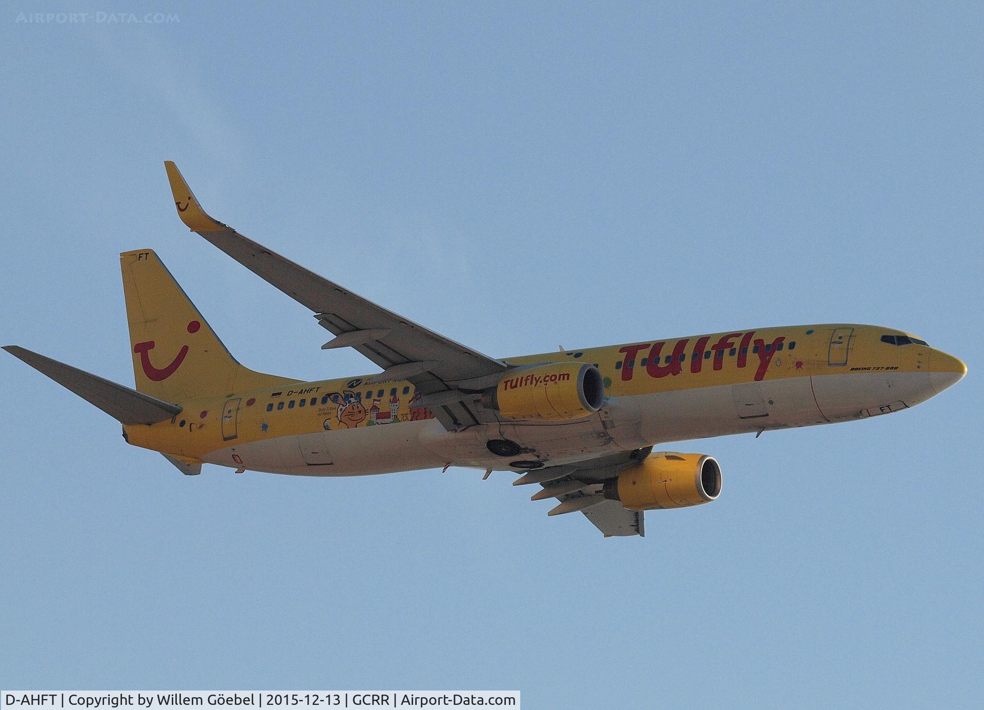 D-AHFT, 2000 Boeing 737-8K5 C/N 30413, Take off from airport of Lanzarote