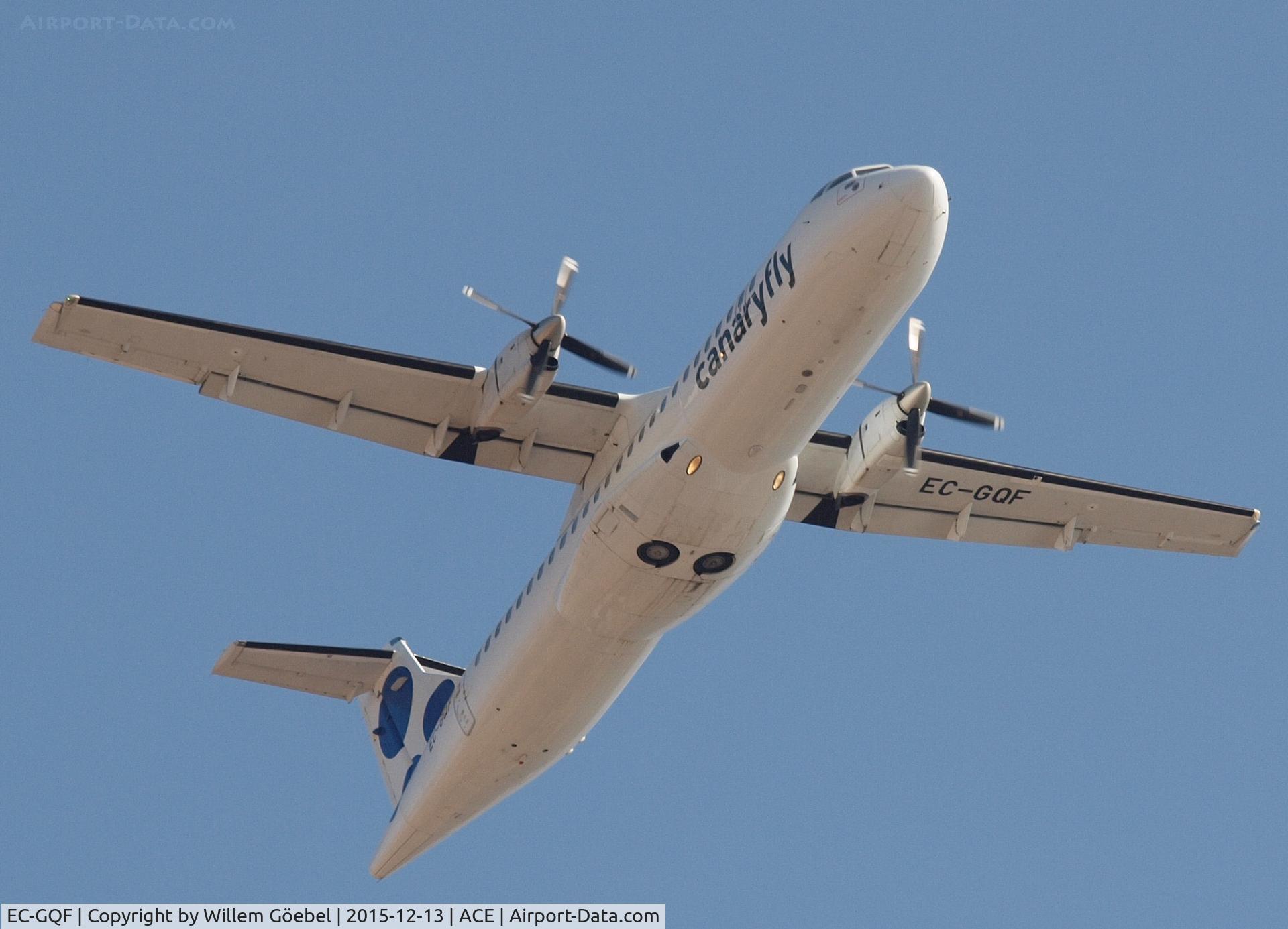 EC-GQF, 1996 ATR 72-202 C/N 489, Take off from airport of Lanzarote