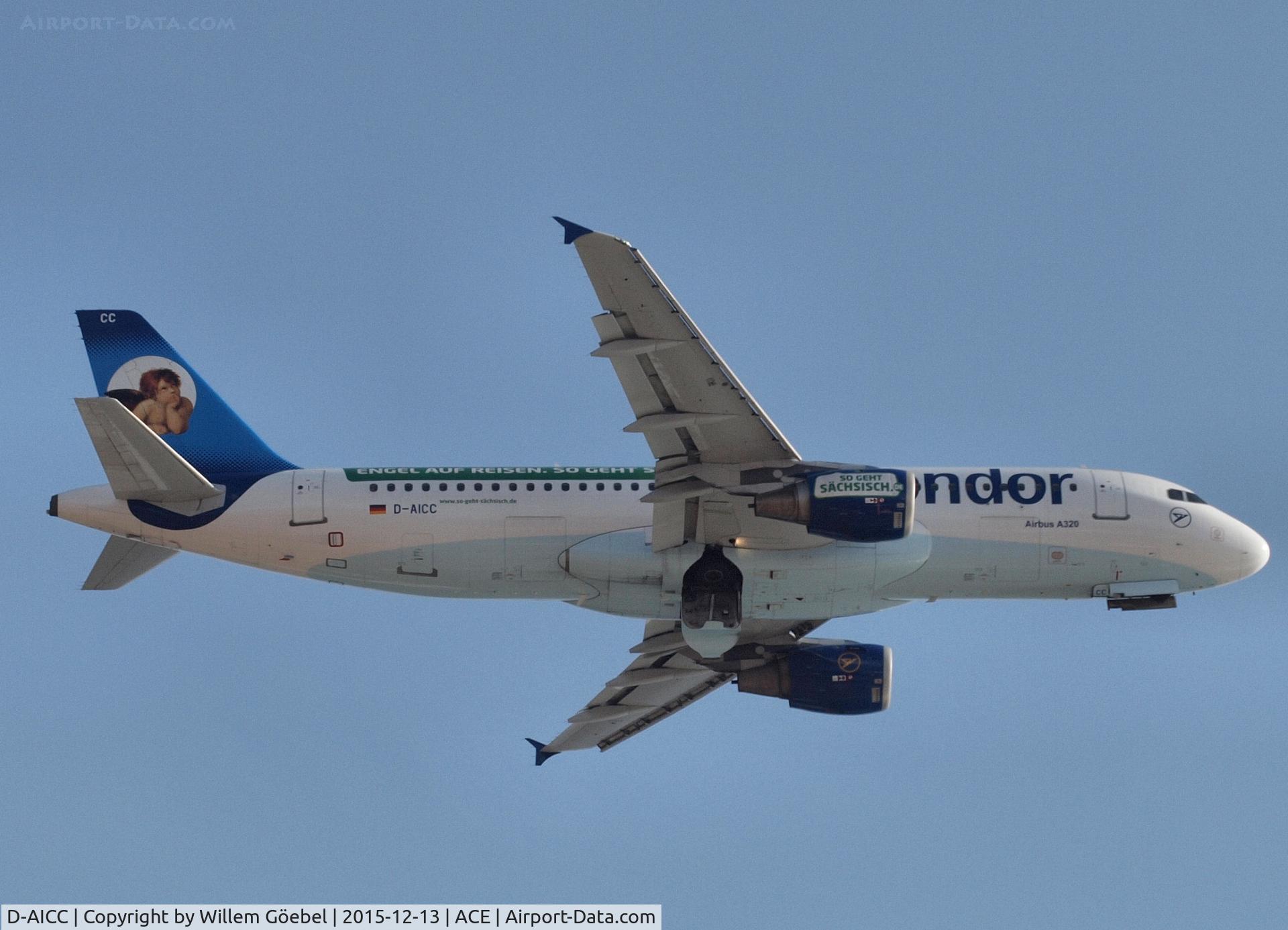 D-AICC, 1998 Airbus A320-212 C/N 0809, Take off from airport of Lanzarote