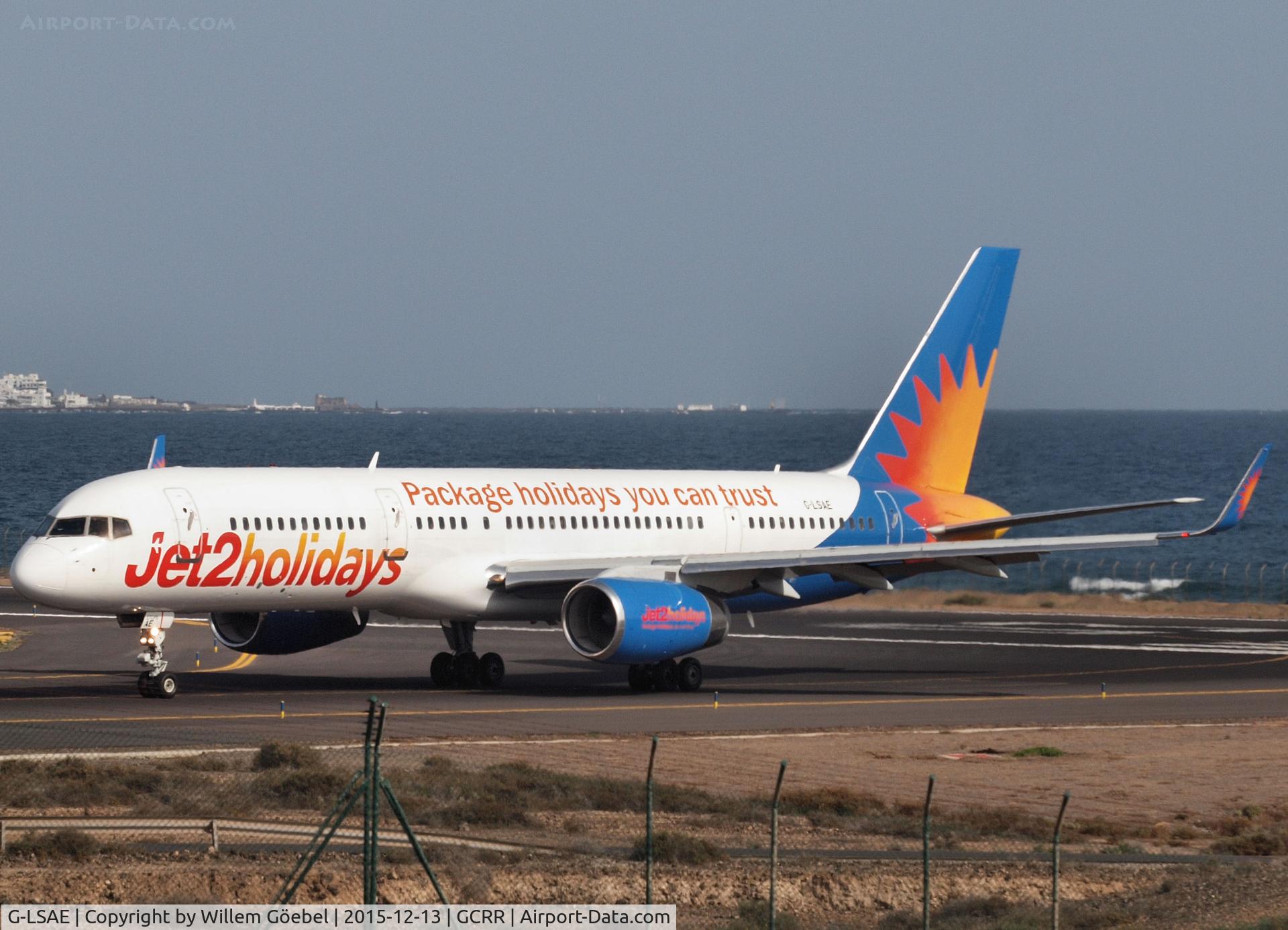 G-LSAE, 1988 Boeing 757-27B C/N 24135, Taxi to the gate of airport of Lanzarote