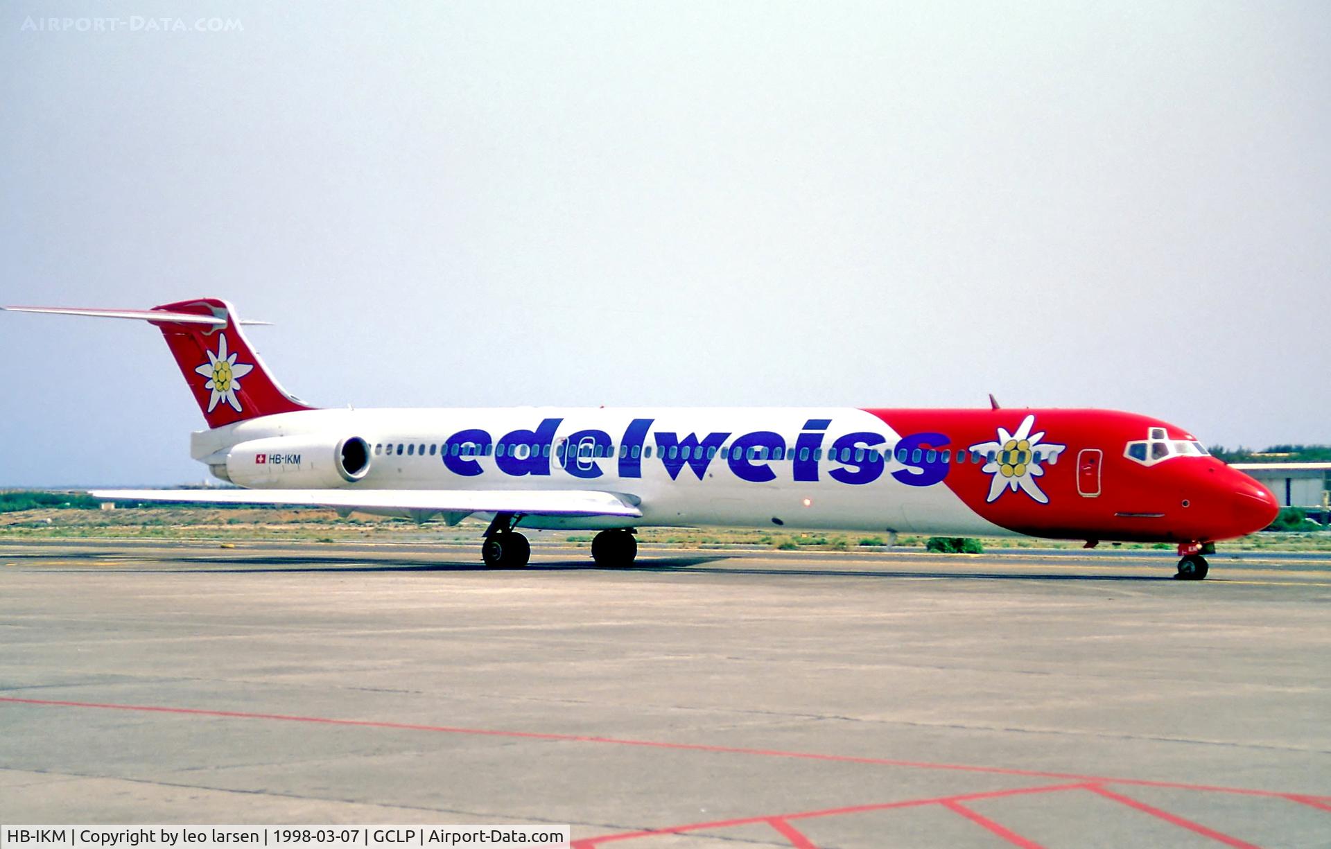 HB-IKM, 1990 McDonnell Douglas MD-83 (DC-9-83) C/N 49935, Las Palmas 7.3.98