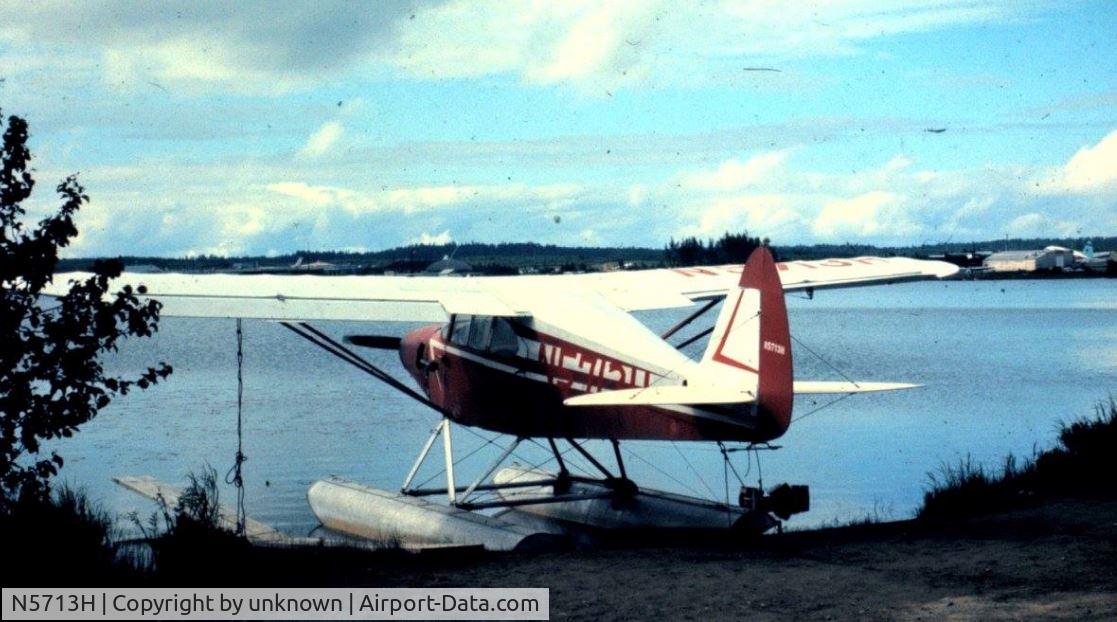 N5713H, 1949 Piper PA-16 Clipper C/N 16-325, Kodachrome slide found at auction circa 1966