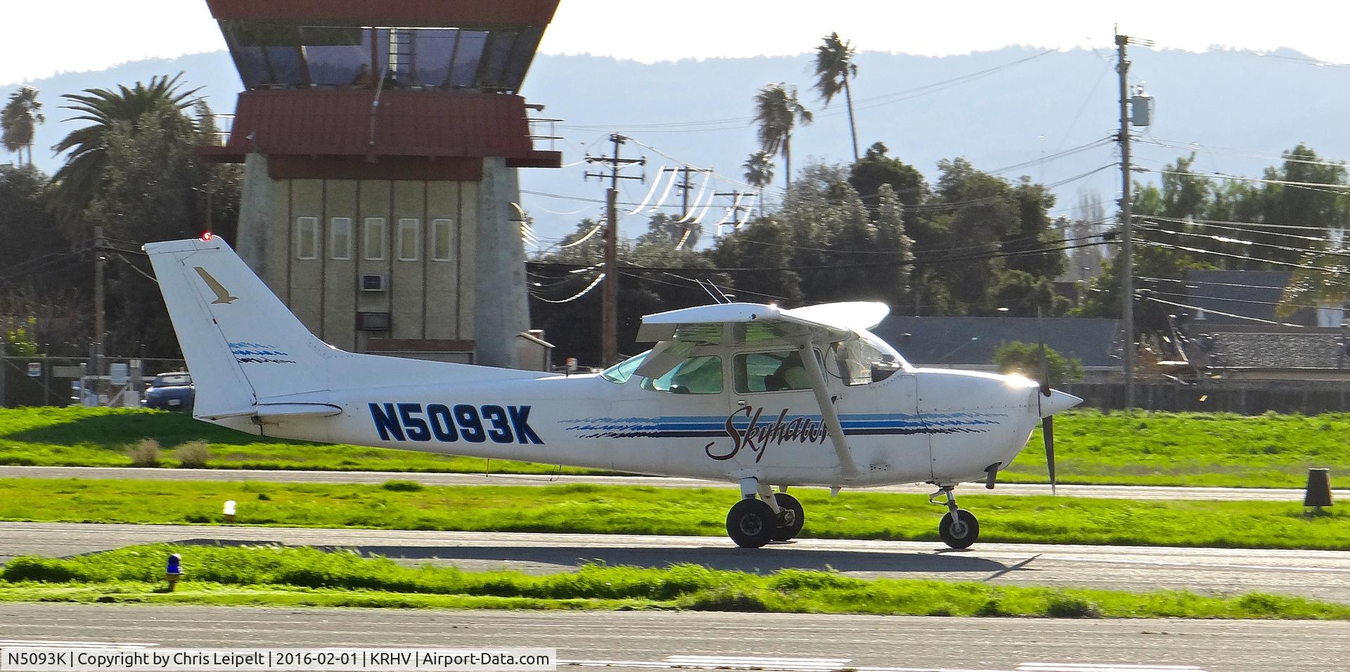 N5093K, 1980 Cessna 172N C/N 17273964, Locally-based 1980 Cessna 172N rolling out on runway 31R at Reid Hillview Airport, San Jose, CA.