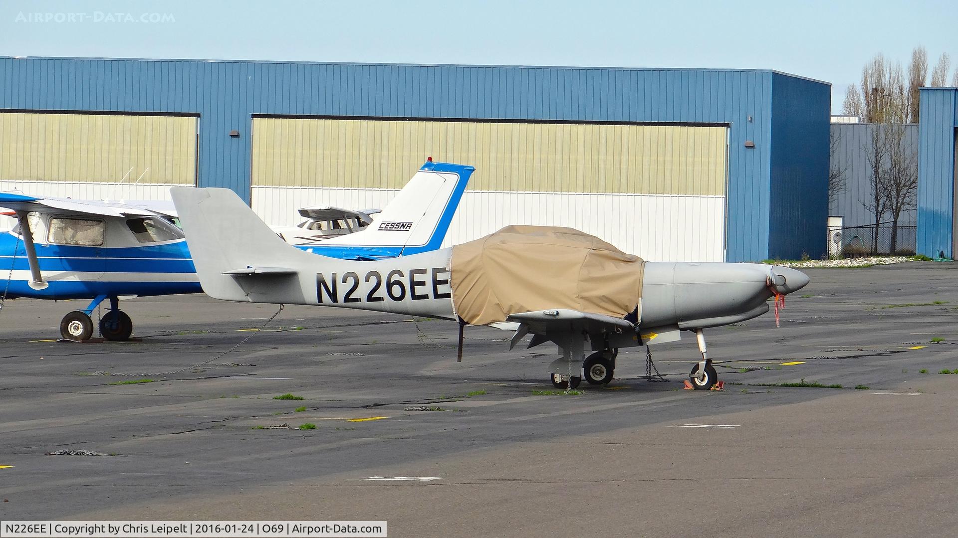 N226EE, Lancair 360 C/N 508-320-246 FB, Locally-based Lancair 360 parked at its tie down at Petaluma Municipal Airport, Petaluma, CA.